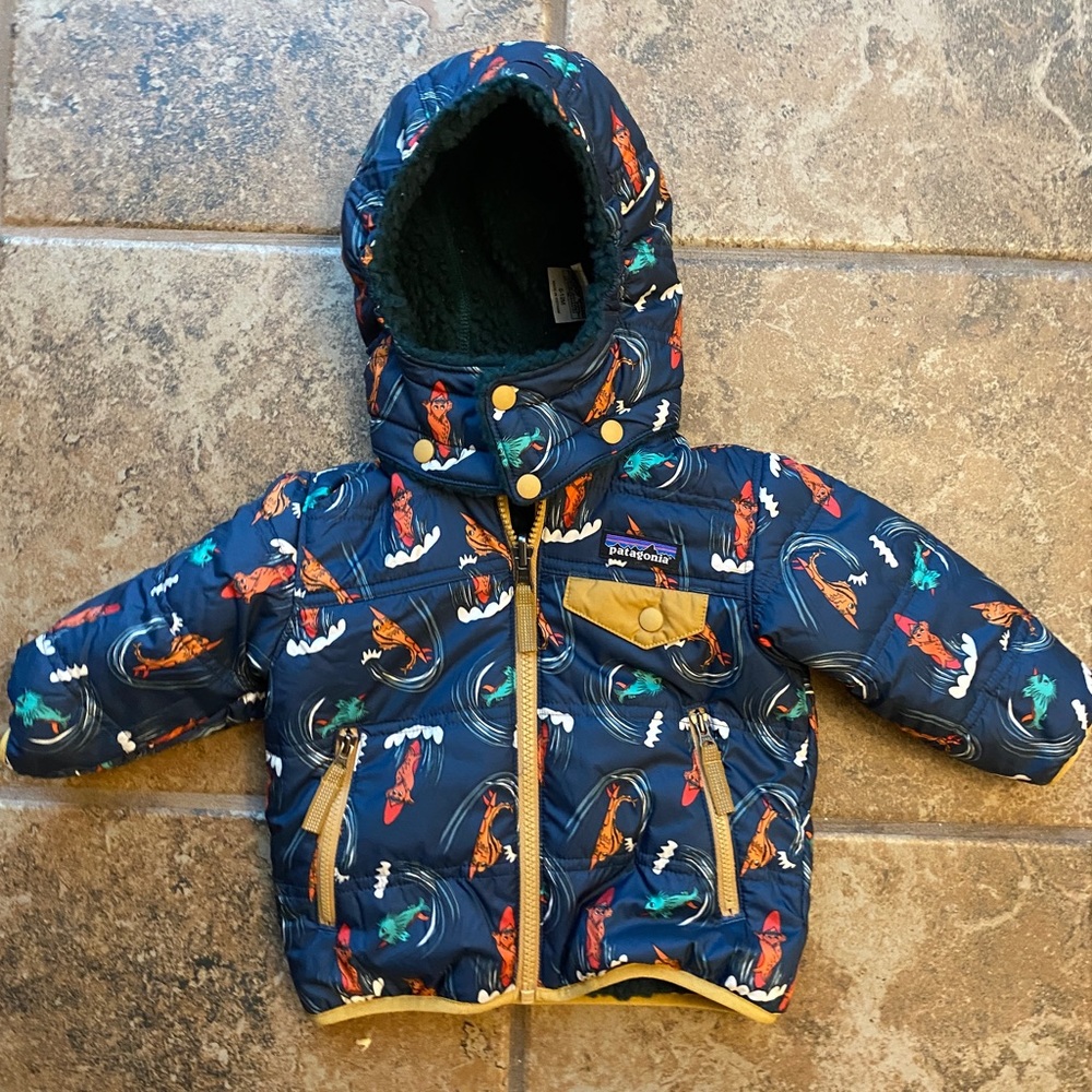 Patagonia reversible winter jacket, 6-12 m